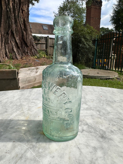Ilkley Brewery Antique Aqua Blue Glass Bottle - Vintage Glass BottleThe Furniture Recycling ShopBottle