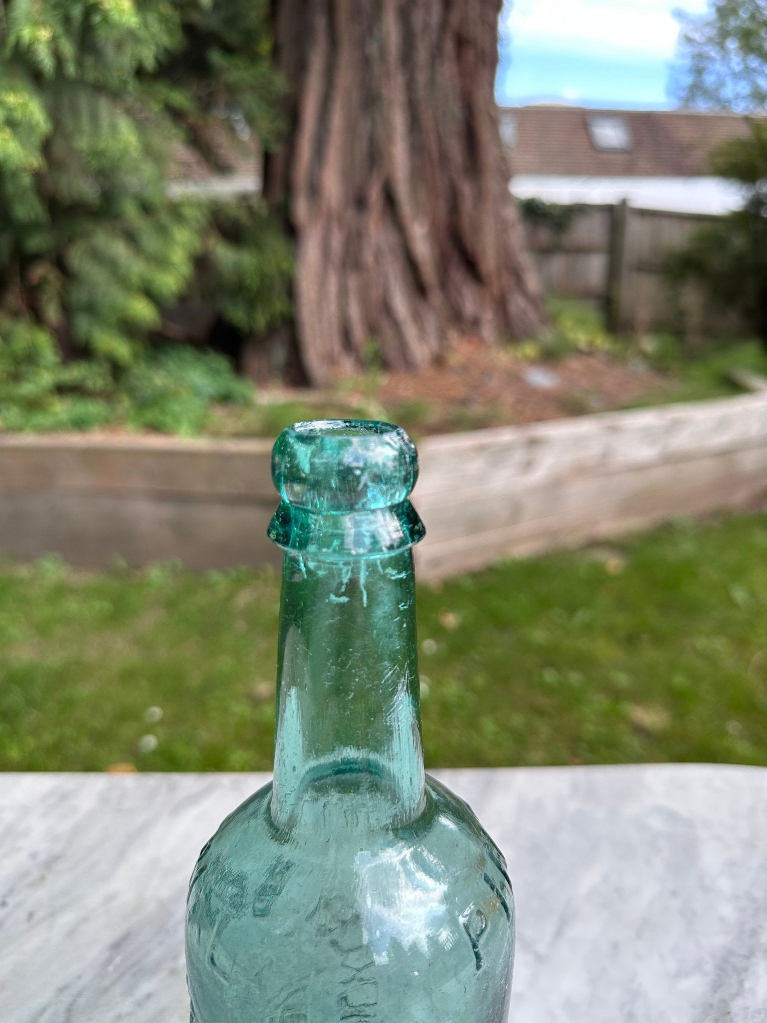 Ilkley Brewery Antique Aqua Blue Glass Bottle - Vintage Glass BottleThe Furniture Recycling ShopBottle