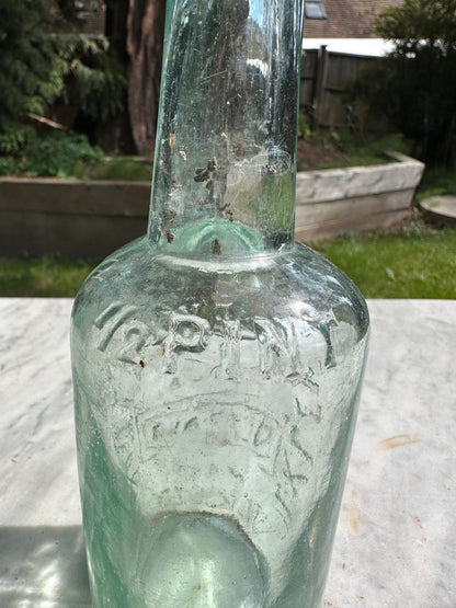 Ilkley Brewery Antique Clear Aqua Glass Bottle - Collectable Glass BottleThe Furniture Recycling ShopBottle