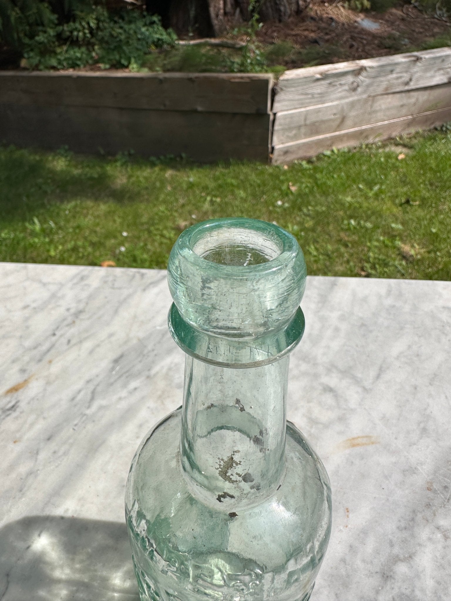 Ilkley Brewery Antique Clear Aqua Glass Bottle - Collectable Glass BottleThe Furniture Recycling ShopBottle