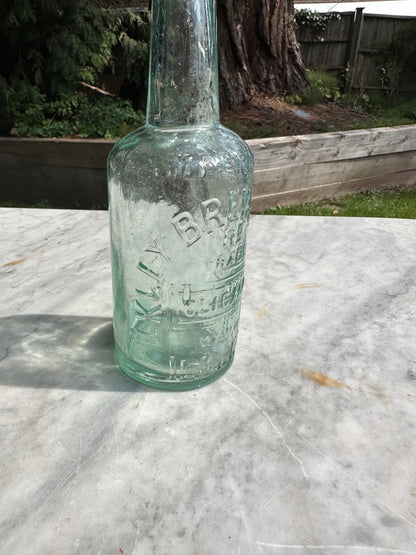 Ilkley Brewery Antique Clear Aqua Glass Bottle - Collectable Glass BottleThe Furniture Recycling ShopBottle