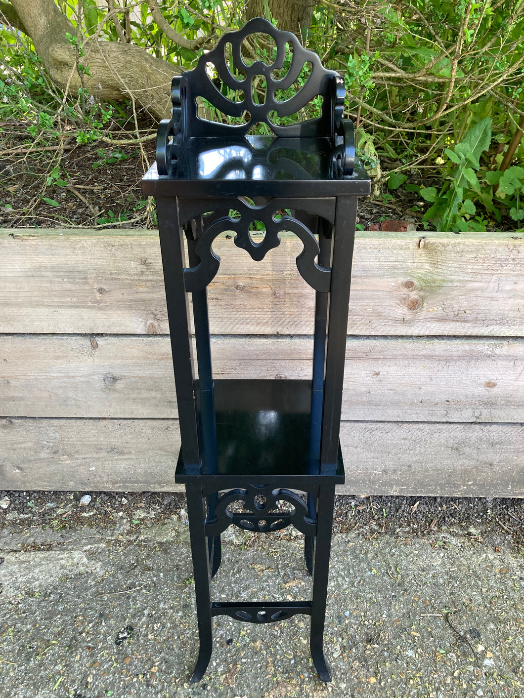Black Lacquered Unit, Plant Stand, Hallway Table