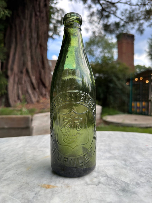 J. Taylor & Co, Burnley Antique Green Glass Bottle - Vintage Glass BottleThe Furniture Recycling ShopBottle