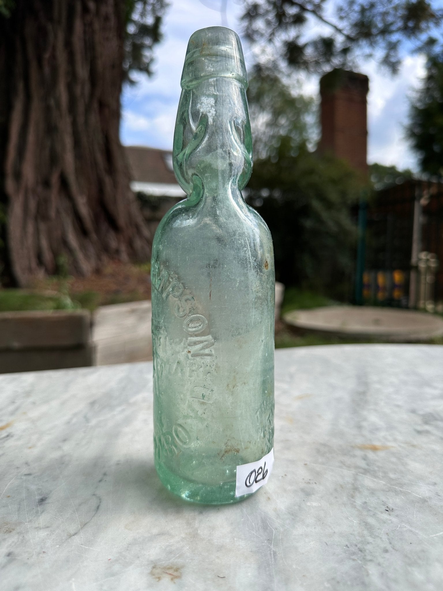 James Simpson Antique Aqua Blue Bottle - Vintage Glass BottleThe Furniture Recycling ShopBottle