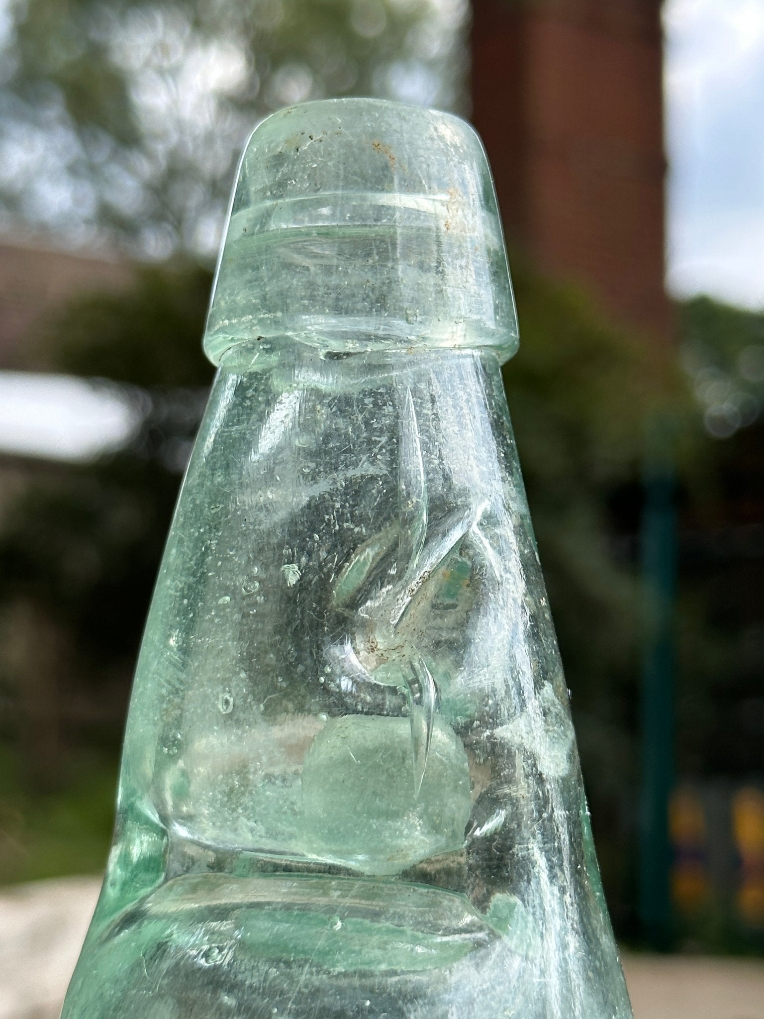 James Simpson Antique Aqua Blue Bottle - Vintage Glass BottleThe Furniture Recycling ShopBottle