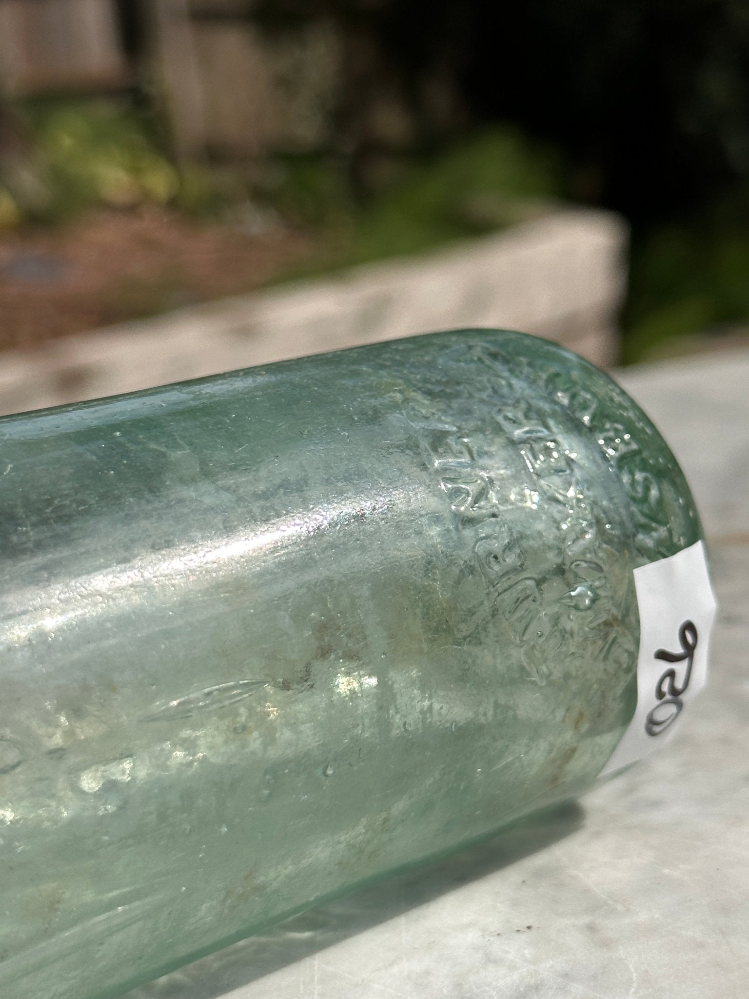 James Simpson Antique Aqua Blue Bottle - Vintage Glass BottleThe Furniture Recycling ShopBottle