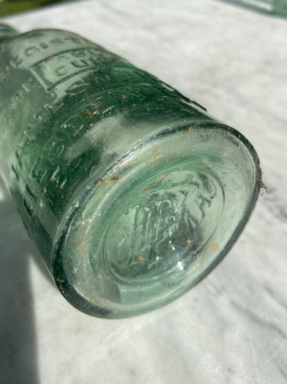 James Simpson, Hebden, Bristol Antique Aqua Green Glass Bottle - Vintage Glass BottleThe Furniture Recycling ShopBottle