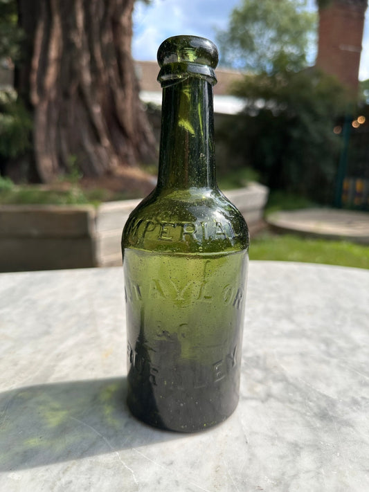 J.Taylor & Co Antique Green Glass Bottle - Collectable Glass BottleThe Furniture Recycling ShopBottle