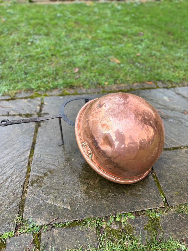 Large 19th Century French Copper Cooking Cauldron Bowl On Stand / Log Basket / Planter VaseThe Furniture Recycling ShopFurniture