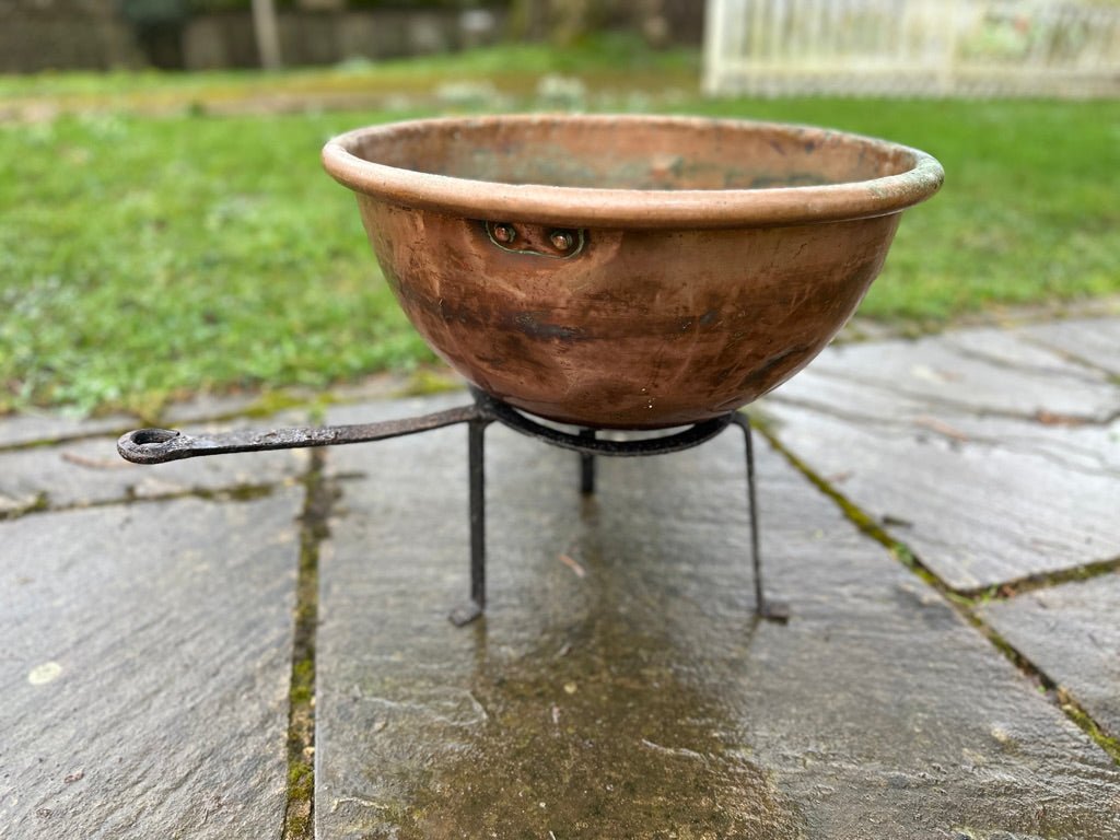 Large 19th Century French Copper Cooking Cauldron Bowl On Stand / Log Basket / Planter VaseThe Furniture Recycling ShopFurniture
