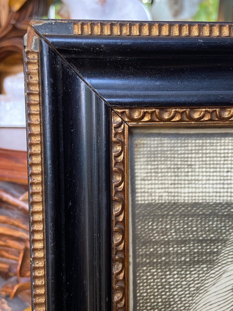 Large Black and White Print Picture of An Etching Of Edward Russel, Earl of Orford Framed in Black and GoldThe Furniture Recycling ShopFurniture
