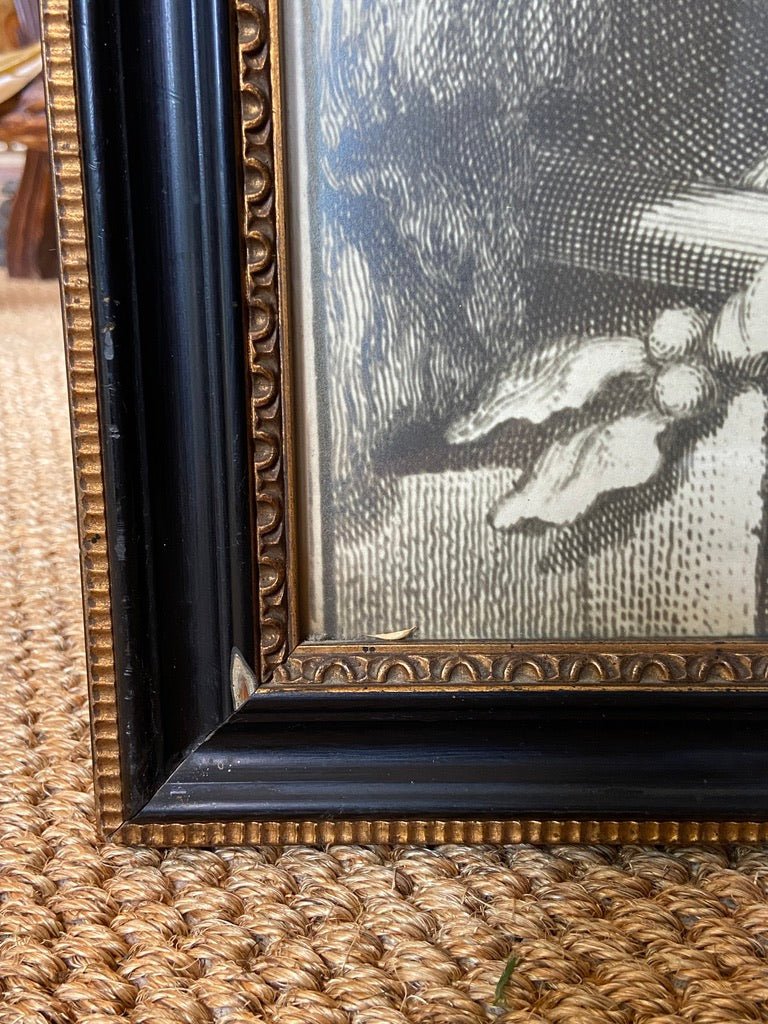 Large Black and White Print Picture of An Etching Of Edward Russel, Earl of Orford Framed in Black and GoldThe Furniture Recycling ShopFurniture