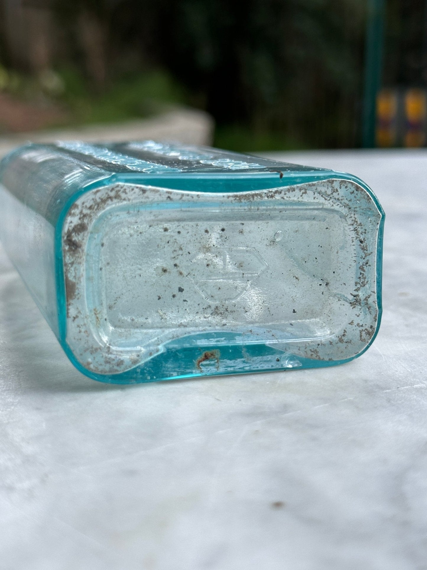 Mackay & Son Chemists Bradford Antique Aqua Blue Glass Bottle - Vintage Glass BottleThe Furniture Recycling ShopBottle