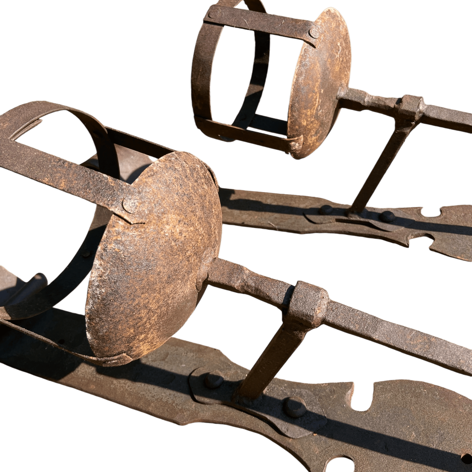 Medieval style iron flambeau/candlestick holdersThe Furniture Recycling Shop