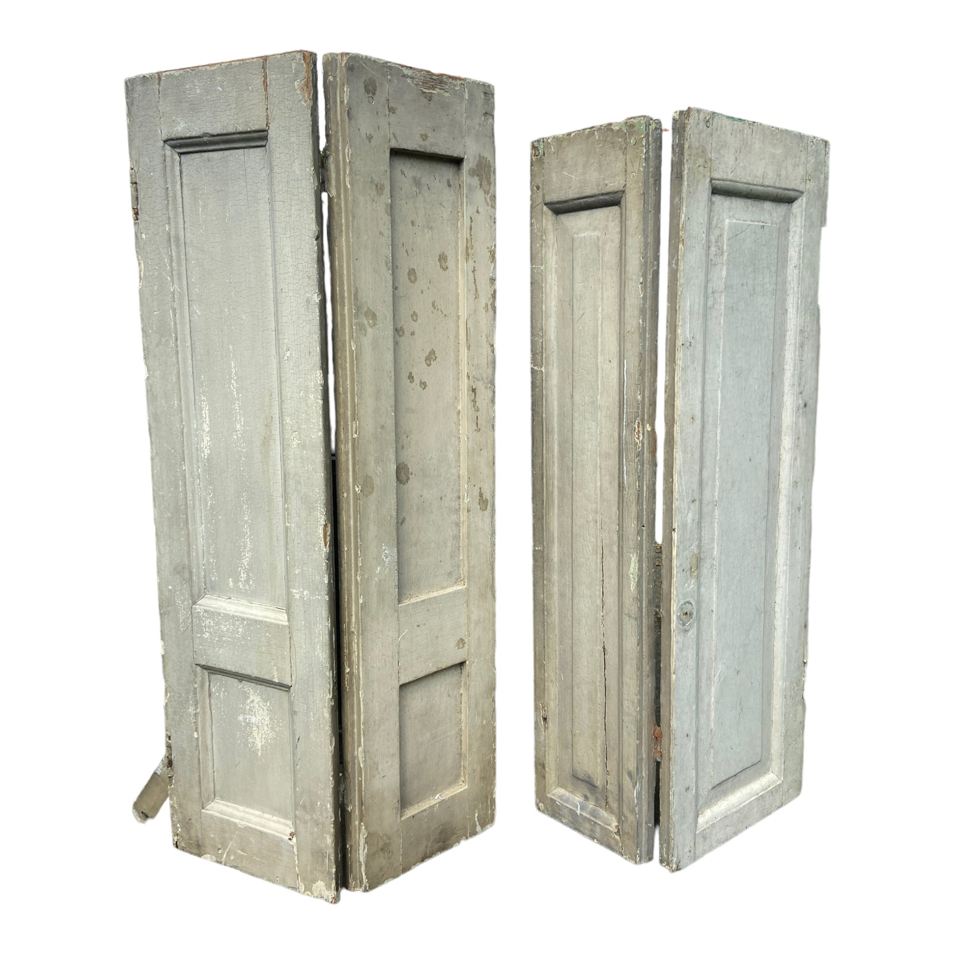 Mismatched Pair of Vintage French Painted Window ShuttersThe Furniture Recycling ShopFurniture