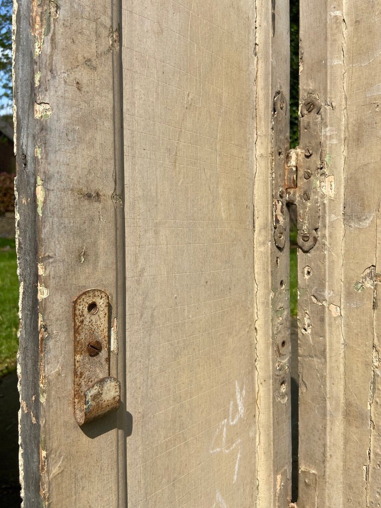 Mismatched Pair of Vintage French Painted Window ShuttersThe Furniture Recycling ShopFurniture