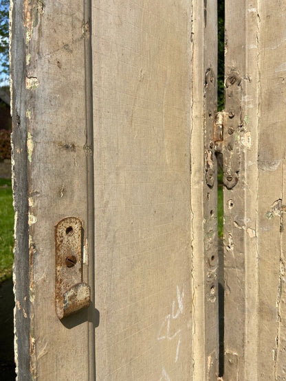 Mismatched Pair of Vintage French Painted Window ShuttersThe Furniture Recycling ShopFurniture