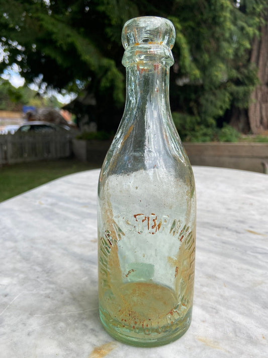 North Eastern Hotel Antique Aqua Blue Glass Bottle - Vintage Glass BottleThe Furniture Recycling ShopBottle