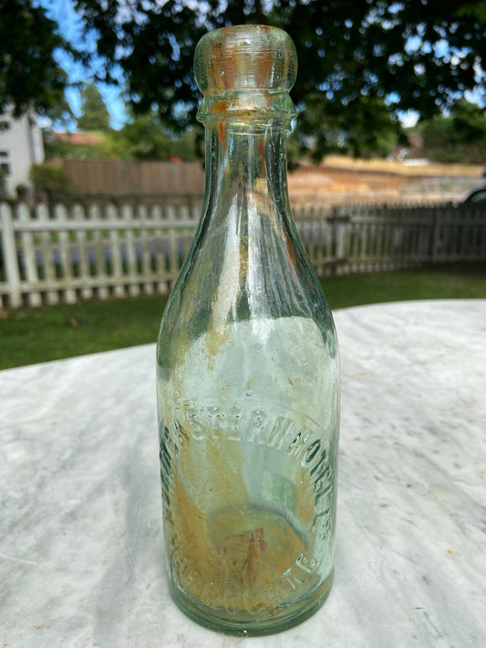 North Eastern Hotel Antique Aqua Green Glass Bottle - Vintage Glass BottleThe Furniture Recycling ShopBottle