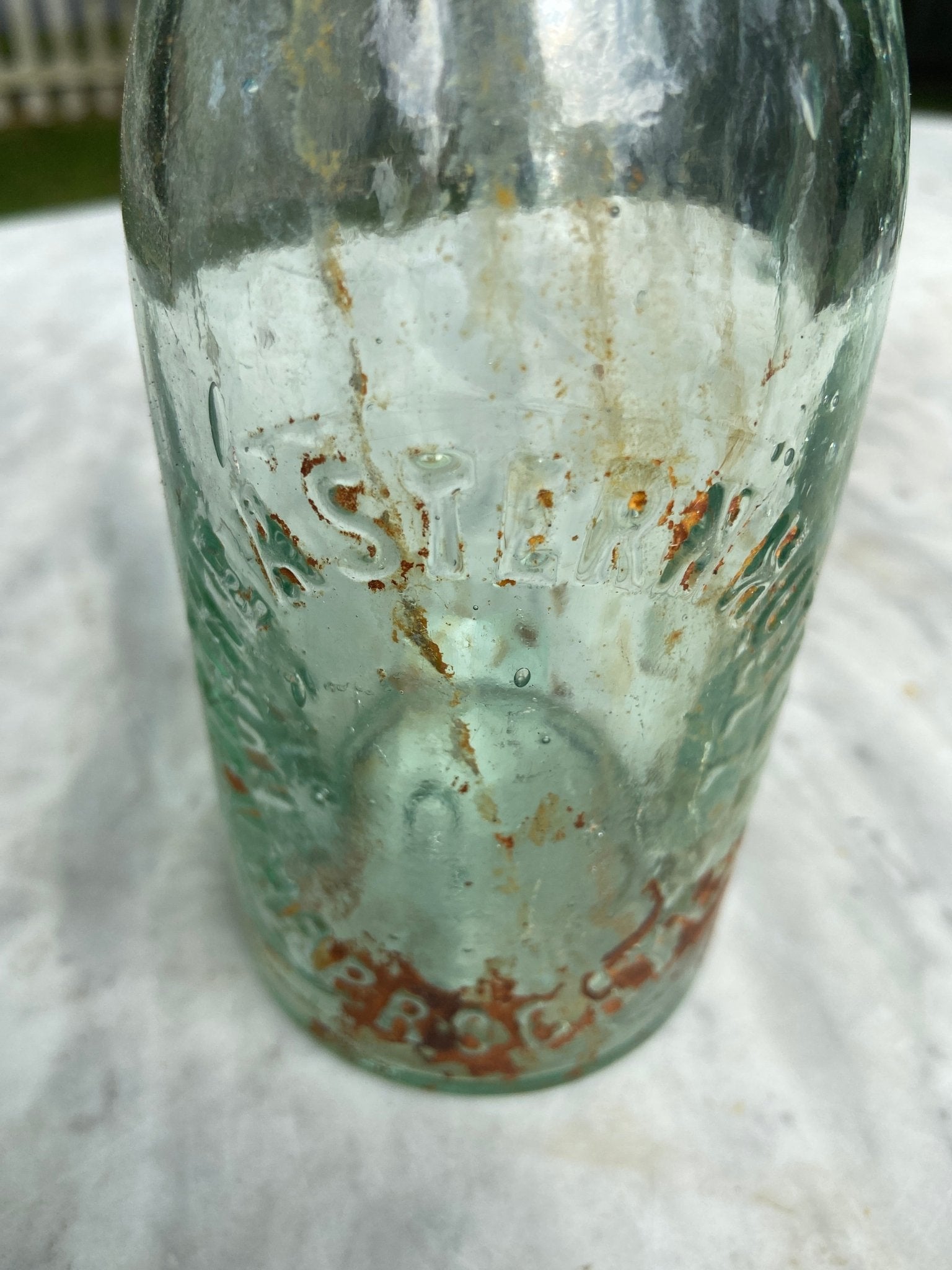 North Eastern Hotel Antique Aqua Green Glass Bottle - Vintage Glass BottleThe Furniture Recycling ShopBottle