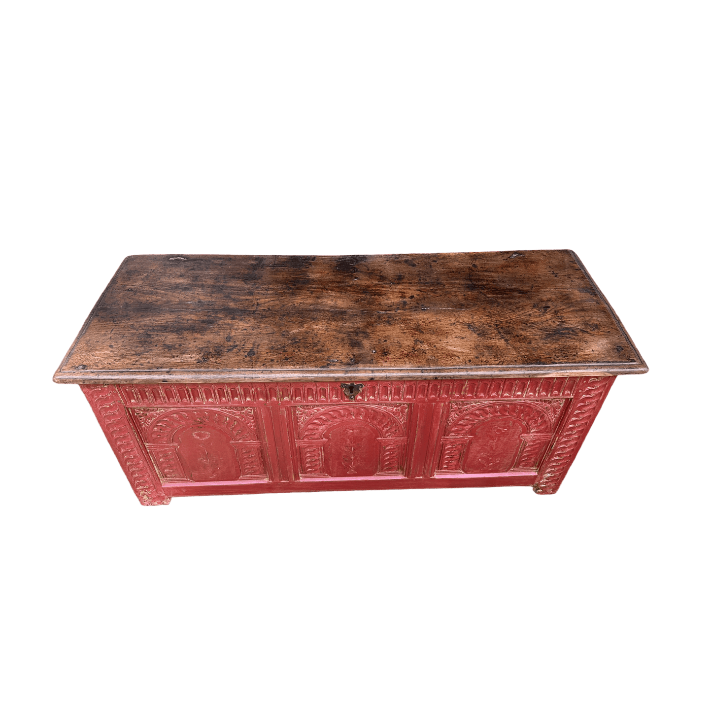 Oak Georgian Blanket Chest Painted in Small & Co Furniture Paint in Cricket Leather, With Light Wax Effect.The Furniture Recycling ShopBlanket Chest