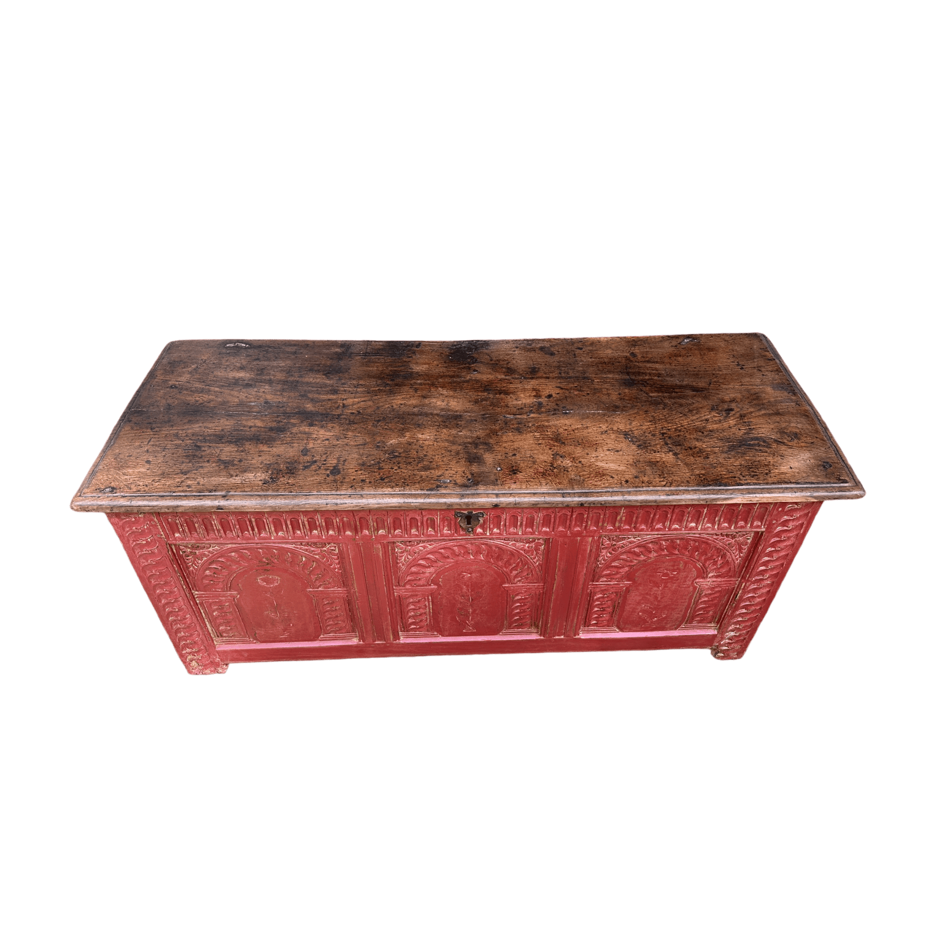 Oak Georgian Blanket Chest Painted in Small & Co Furniture Paint in Cricket Leather, With Light Wax Effect.The Furniture Recycling ShopBlanket Chest