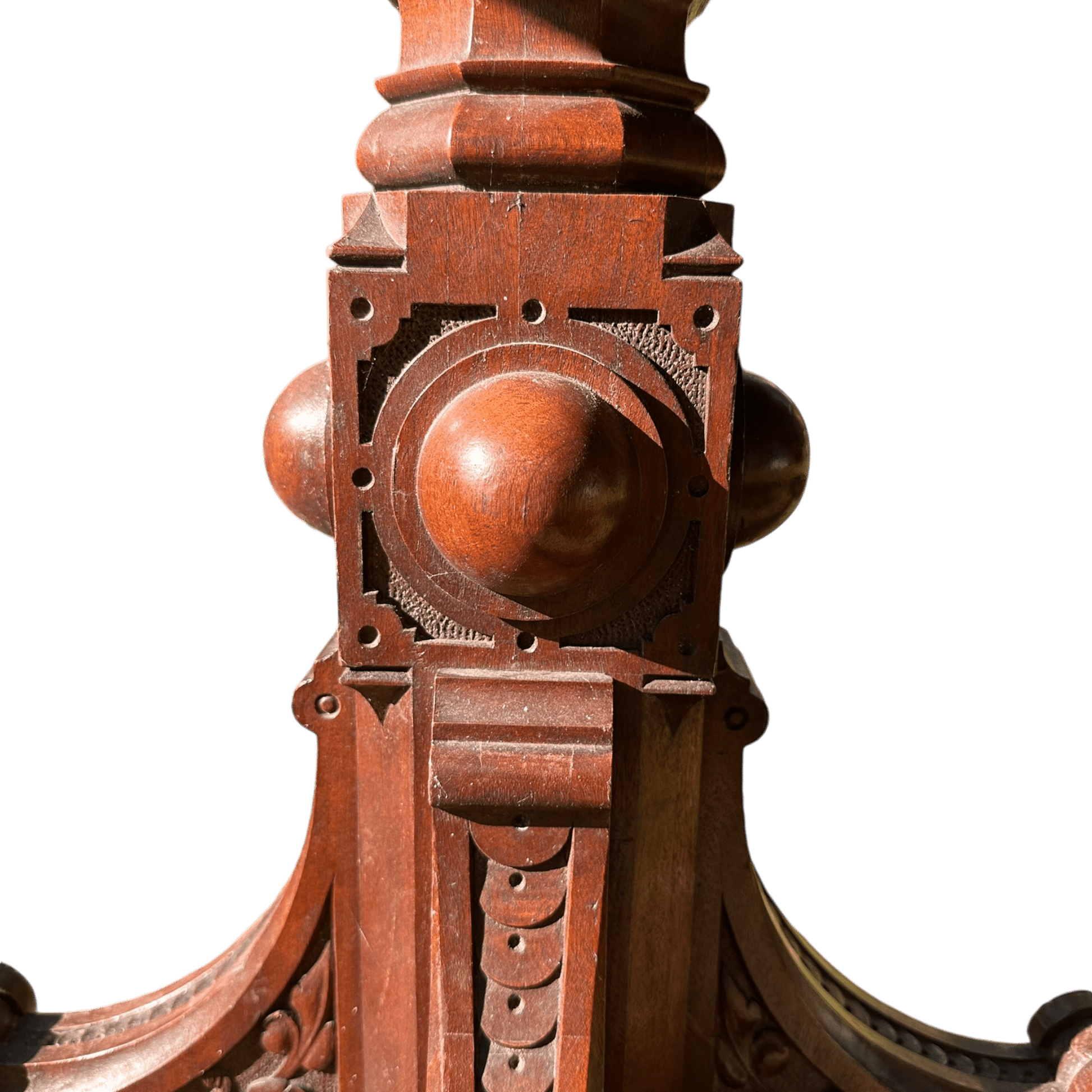 Octagonal Antique Occasional Dining / Side / Hall Table With Gothic Carved Pedestal BaseThe Furniture Recycling Shop