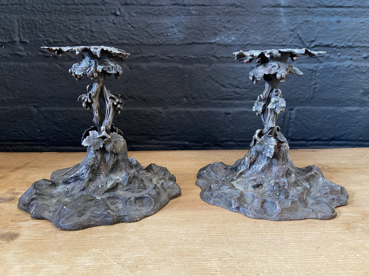 Pair of English Silver-Plated Candlesticks, Ellington &Co.The Furniture Recycling Shop
