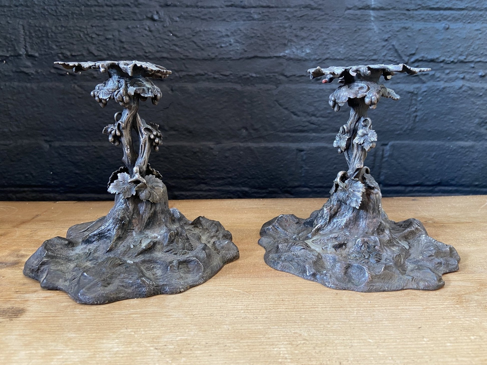 Pair of English Silver-Plated Candlesticks, Ellington &Co.The Furniture Recycling Shop