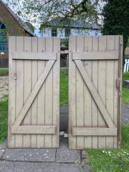 Pair of Vintage French Painted Window ShuttersThe Furniture Recycling ShopFurniture