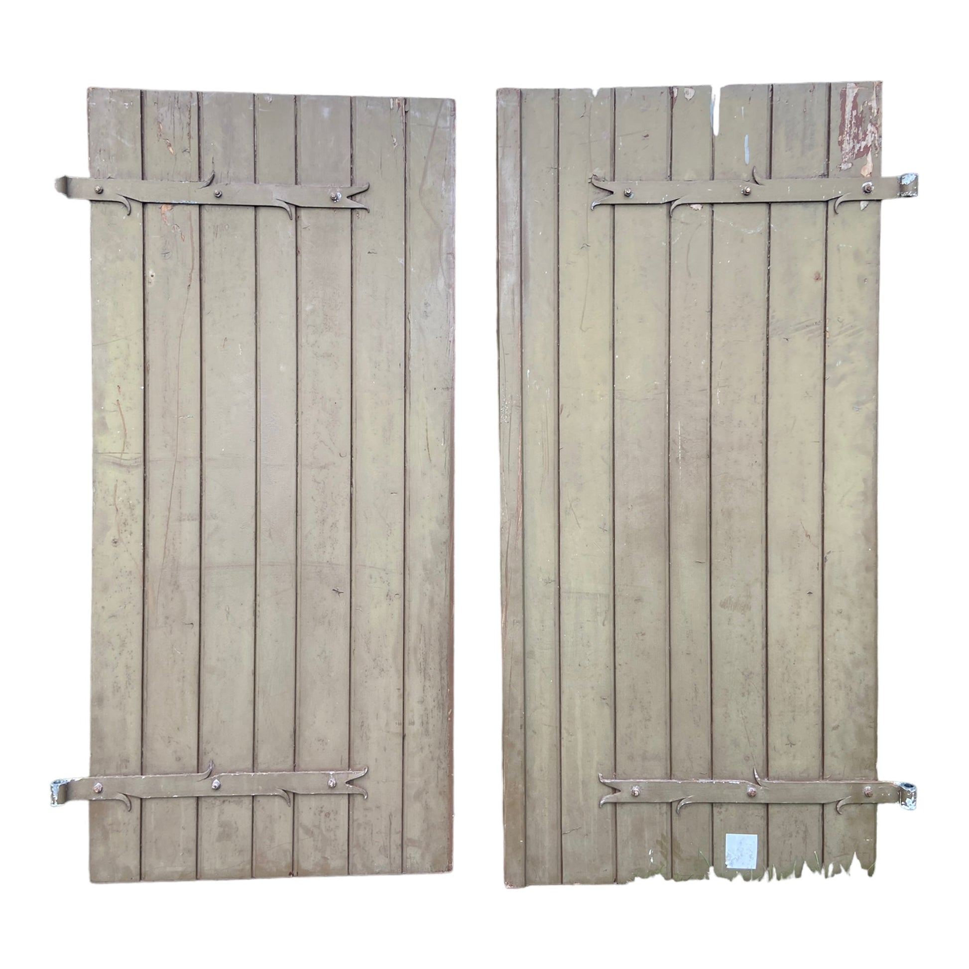 Pair of Vintage French Painted Window ShuttersThe Furniture Recycling ShopFurniture