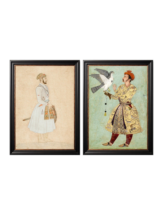 Mughals in size 38 x 50cm - glass-fronted framed wall art print with solid wood frame, designed for high-end interior design