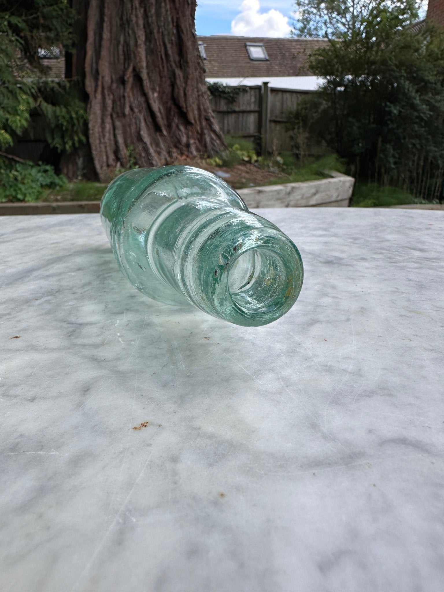 P.Dowd, Manchester Antique Aqua Glass Bottle - Vintage Glass BottleThe Furniture Recycling ShopBottle