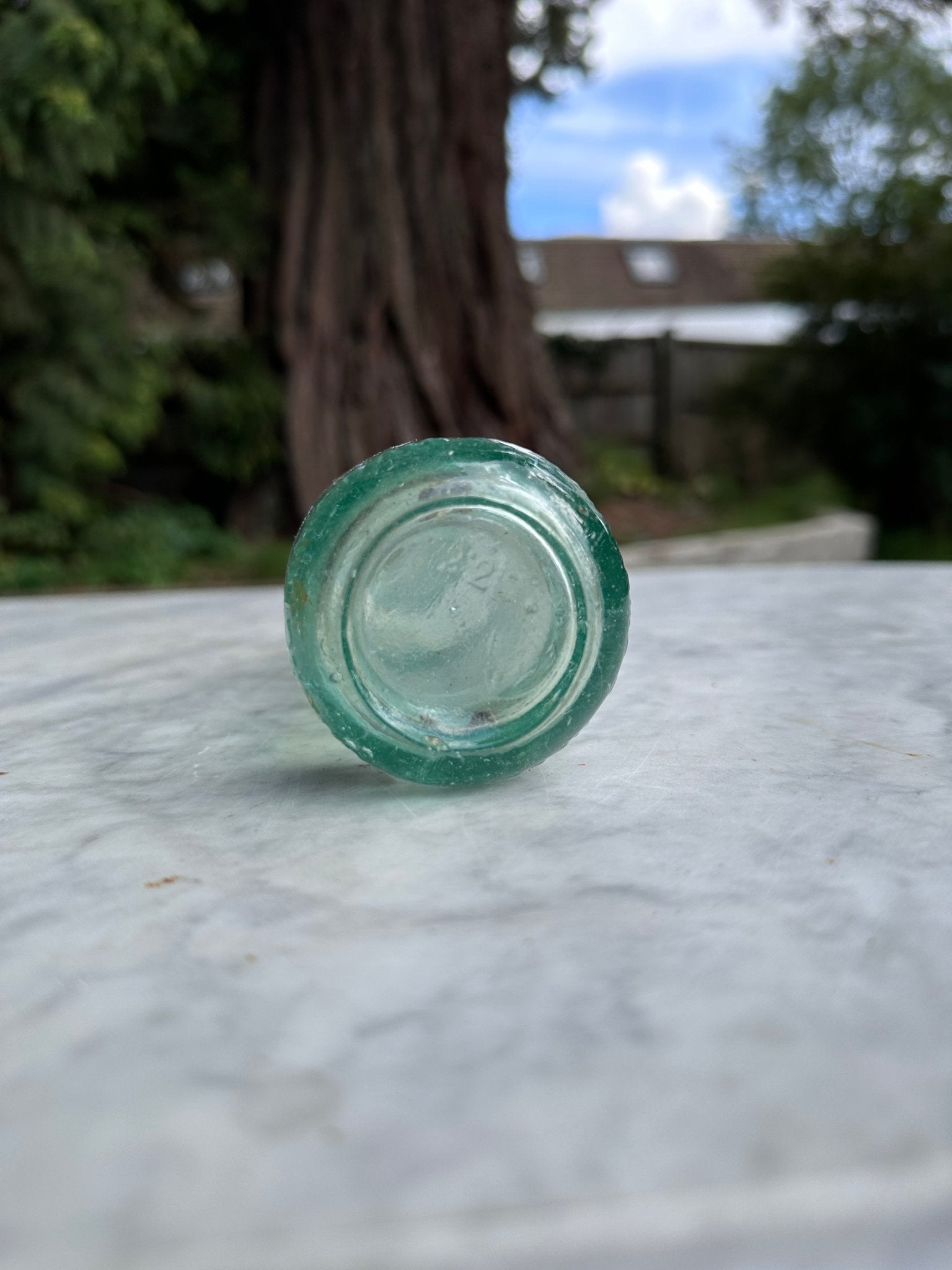P.Dowd, Manchester Antique Aqua Glass Bottle - Vintage Glass BottleThe Furniture Recycling ShopBottle