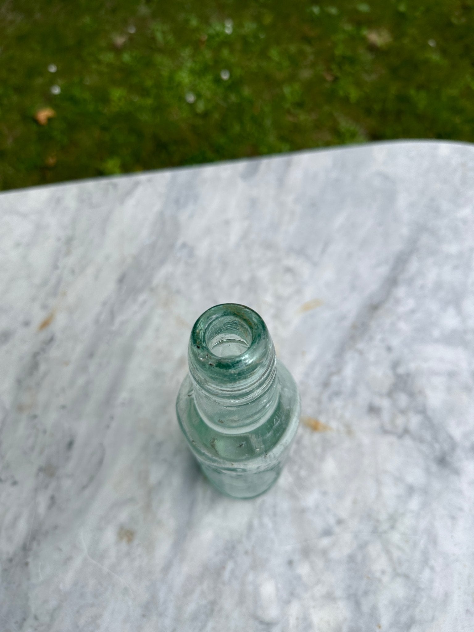 P.Dowd, Manchester Antique Aqua Glass Bottle - Vintage Glass BottleThe Furniture Recycling ShopBottle