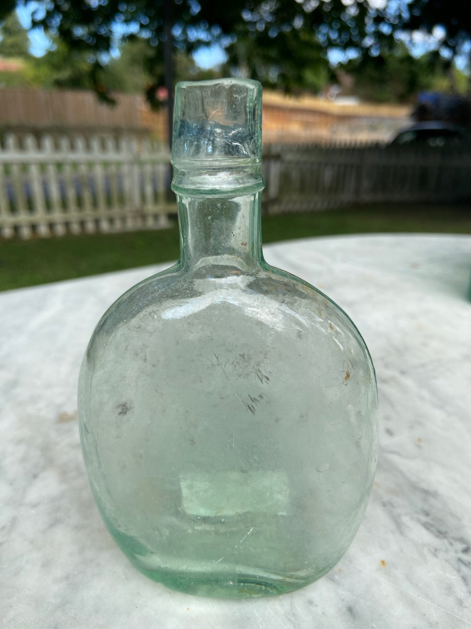 Plain Antique Aqua Green Glass Bottle - Vintage Glass BottleThe Furniture Recycling ShopBottle