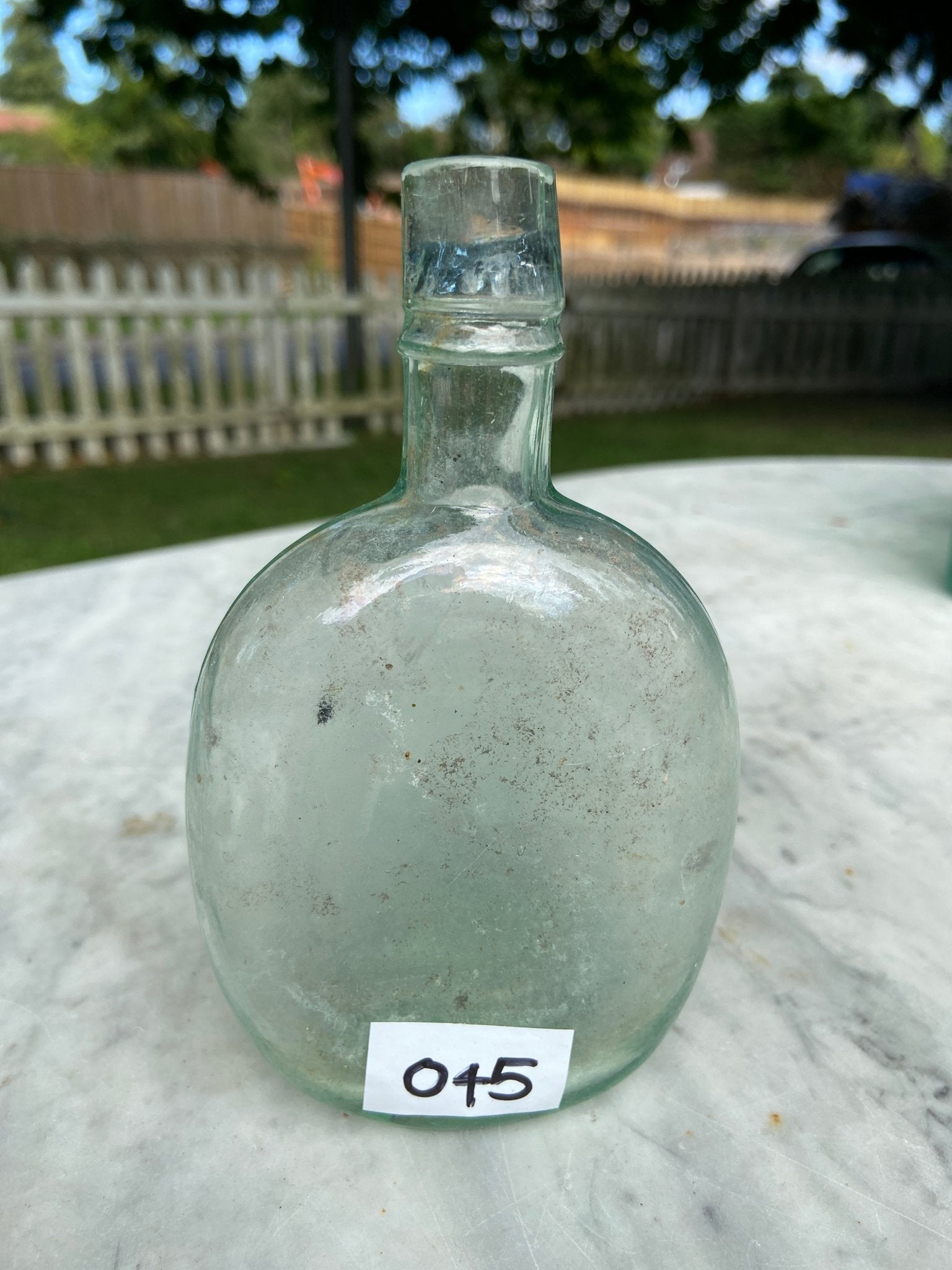 Plain Antique Aqua Green Glass Bottle - Vintage Glass BottleThe Furniture Recycling ShopBottle