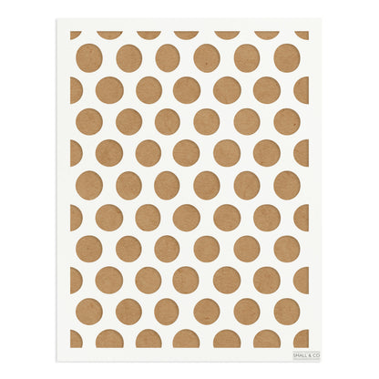 Small & Co Chelsea Polka A3 polka dot furniture paint stencil – classic tileable dots on 250-micron Mylar for furniture, walls, fabrics and vintage style.