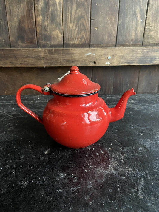 Small Red Enamel Coffee PotThe Furniture Recycling ShopVintage Item