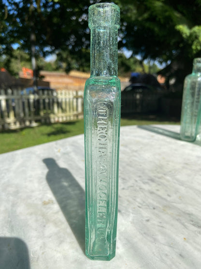 The Chasa Vogeler Co.Antique Aqua Green Glass Bottle - Vintage Glass BottleThe Furniture Recycling ShopBottle