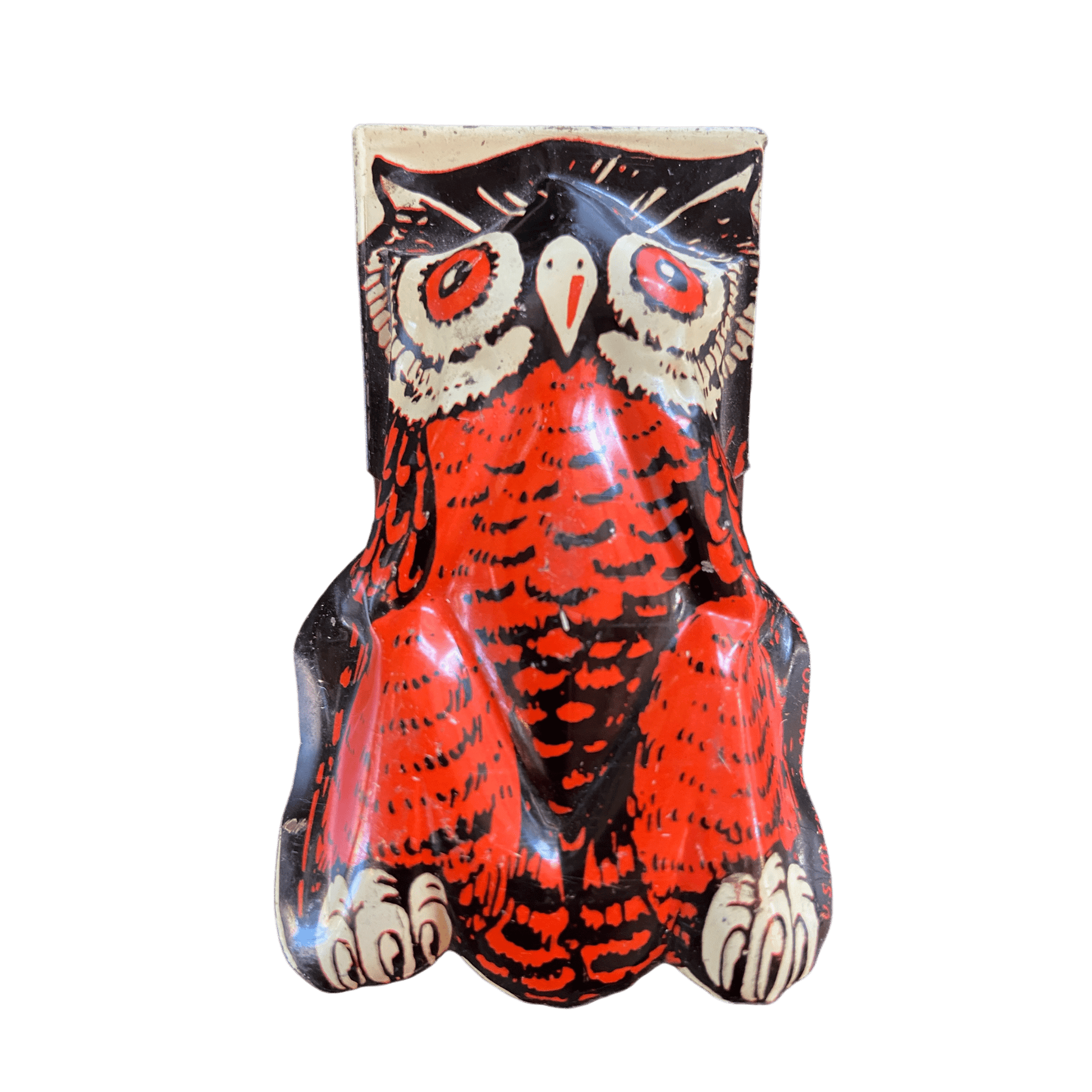 Vintage 1950's Tin Clicker Noisemaker Halloween Toy in Delightful Owl Design From US Metal Toy Co. T CohnThe Furniture Recycling ShopHalloween Fun