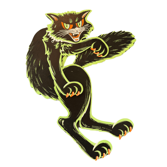 Vintage and Rare Beistle Black Cat Halloween Cardboard Jointed Decoration with Moveable LegsThe Furniture Recycling ShopHalloween Fun