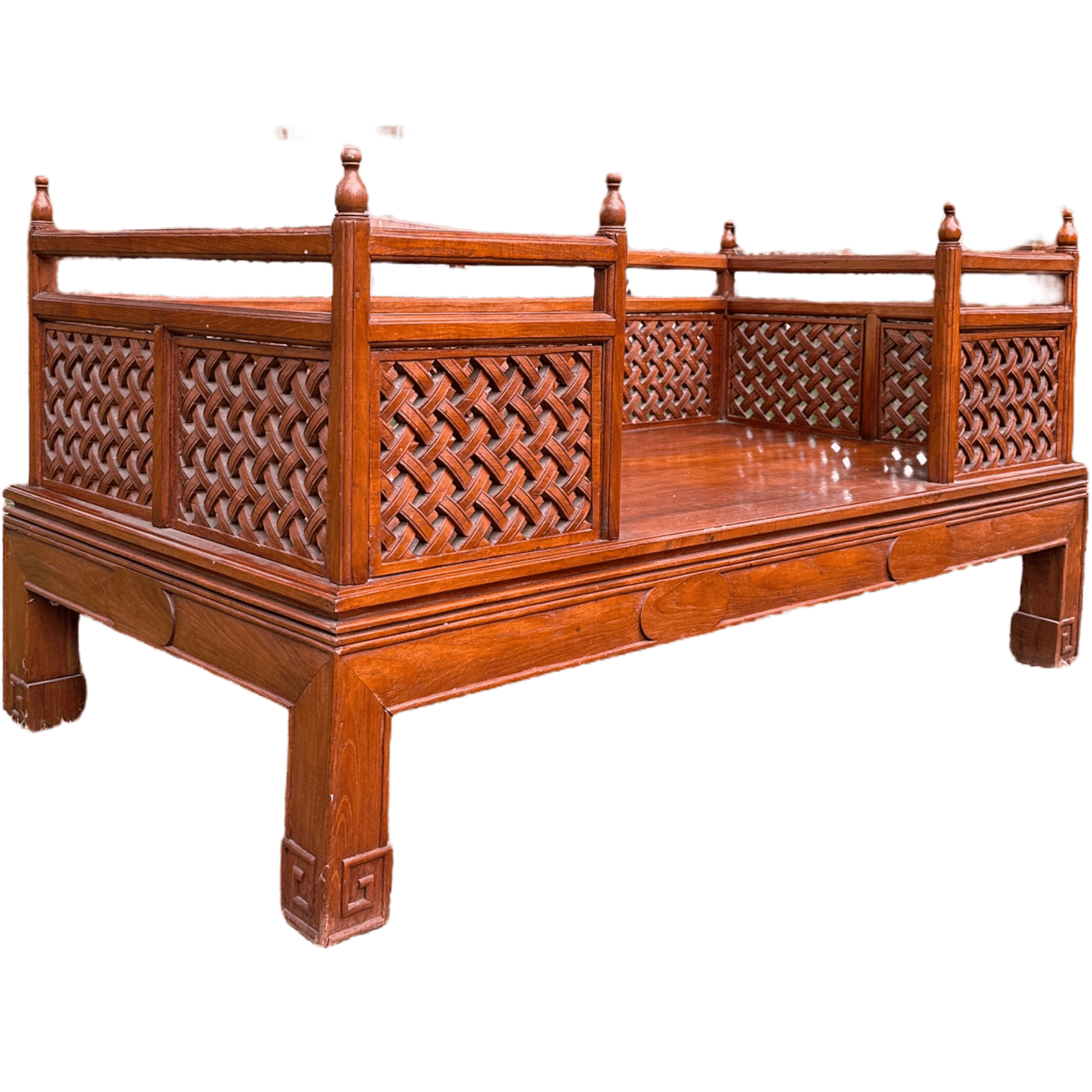 Vintage Asian Hardwood Large Daybed SofaThe Furniture Recycling Shop