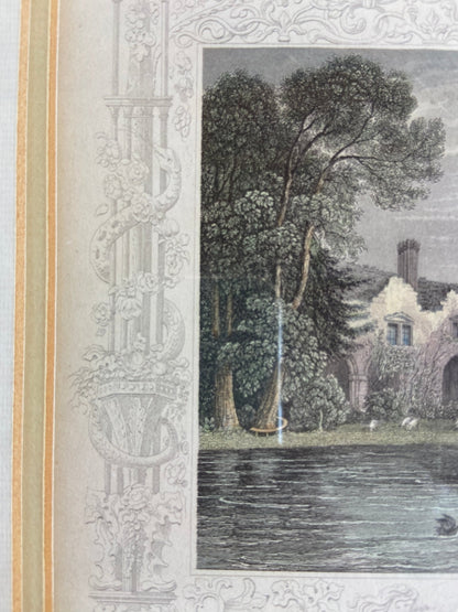 Vintage Framed Coloured Etching Print of Medmenham Abbey PictureThe Furniture Recycling Shop