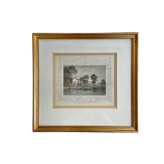 Vintage Framed Coloured Etching Print of Medmenham Abbey PictureThe Furniture Recycling Shop
