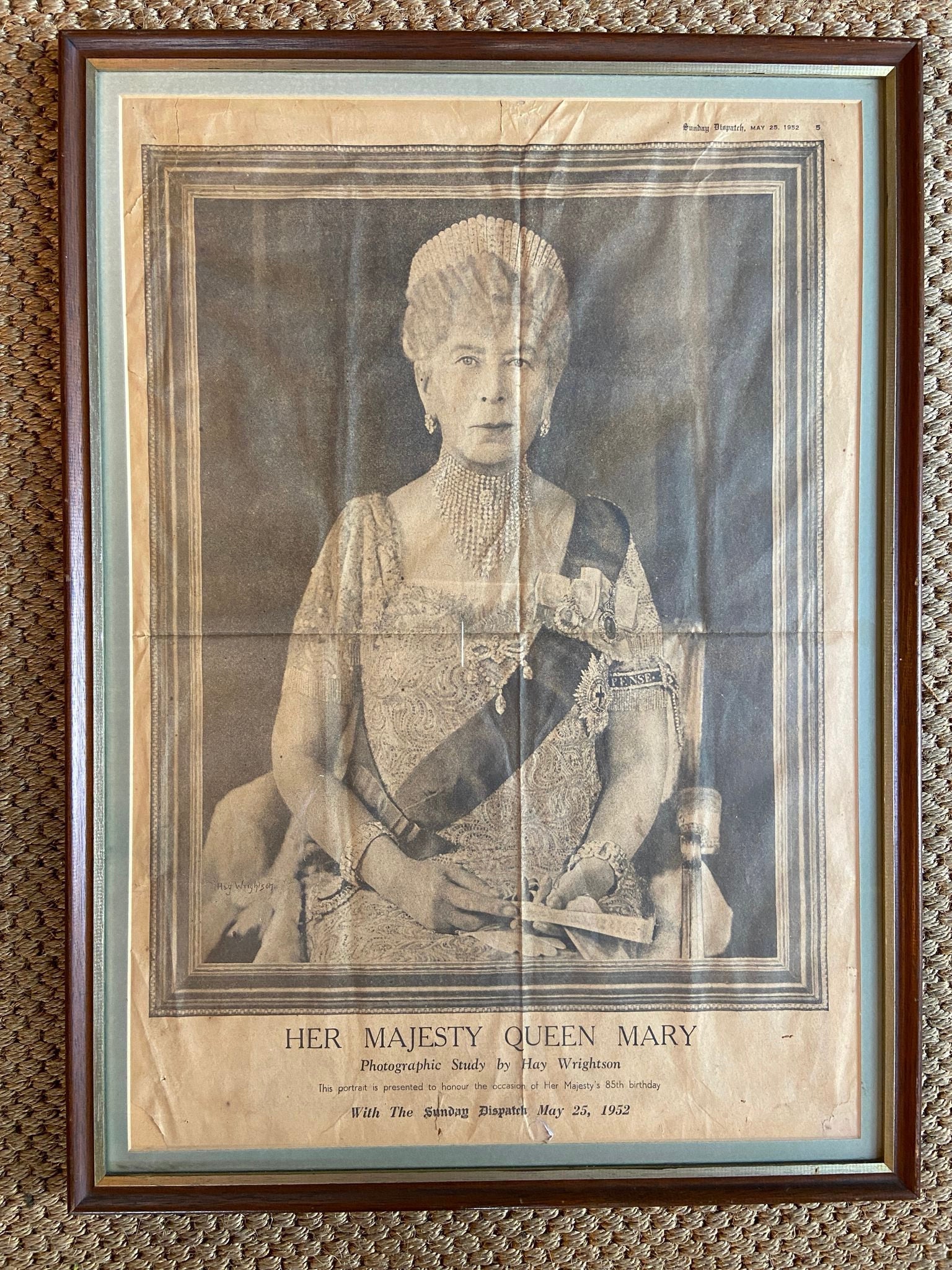 Vintage Framed Paper Print of Queen MaryThe Furniture Recycling ShopFurniture