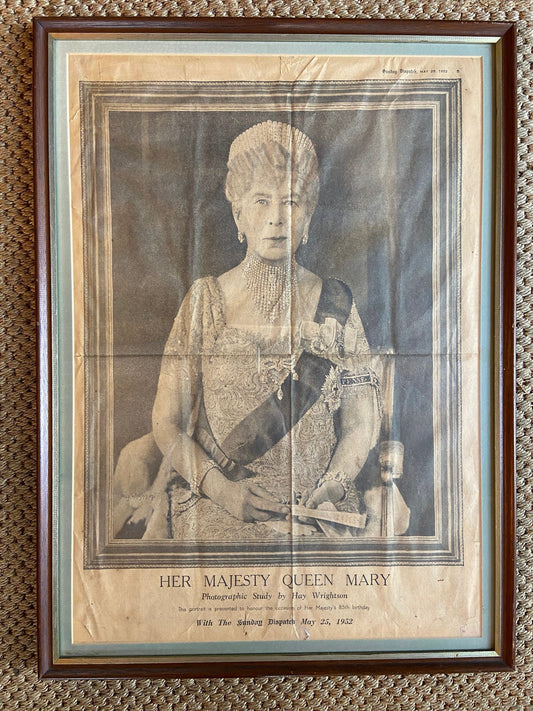Vintage Framed Paper Print of Queen MaryThe Furniture Recycling ShopFurniture