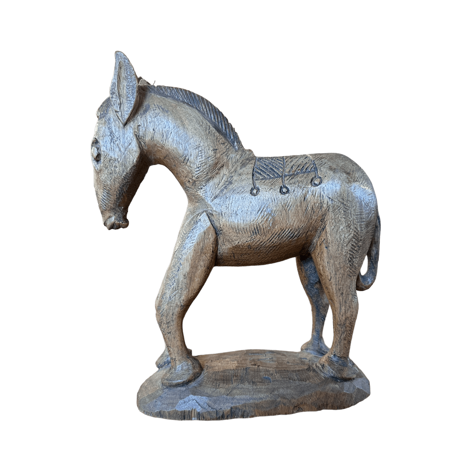 Vintage Hand - Carved Wooden Horse Ornament – Rustic Folk Art PieceThe Furniture Recycling Shop