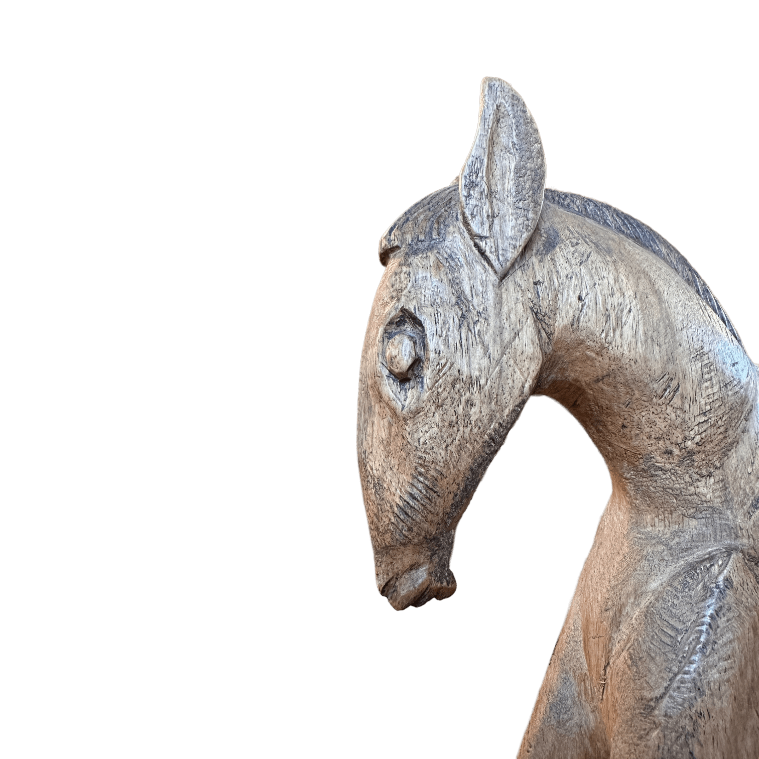 Vintage Hand - Carved Wooden Horse Ornament – Rustic Folk Art PieceThe Furniture Recycling Shop