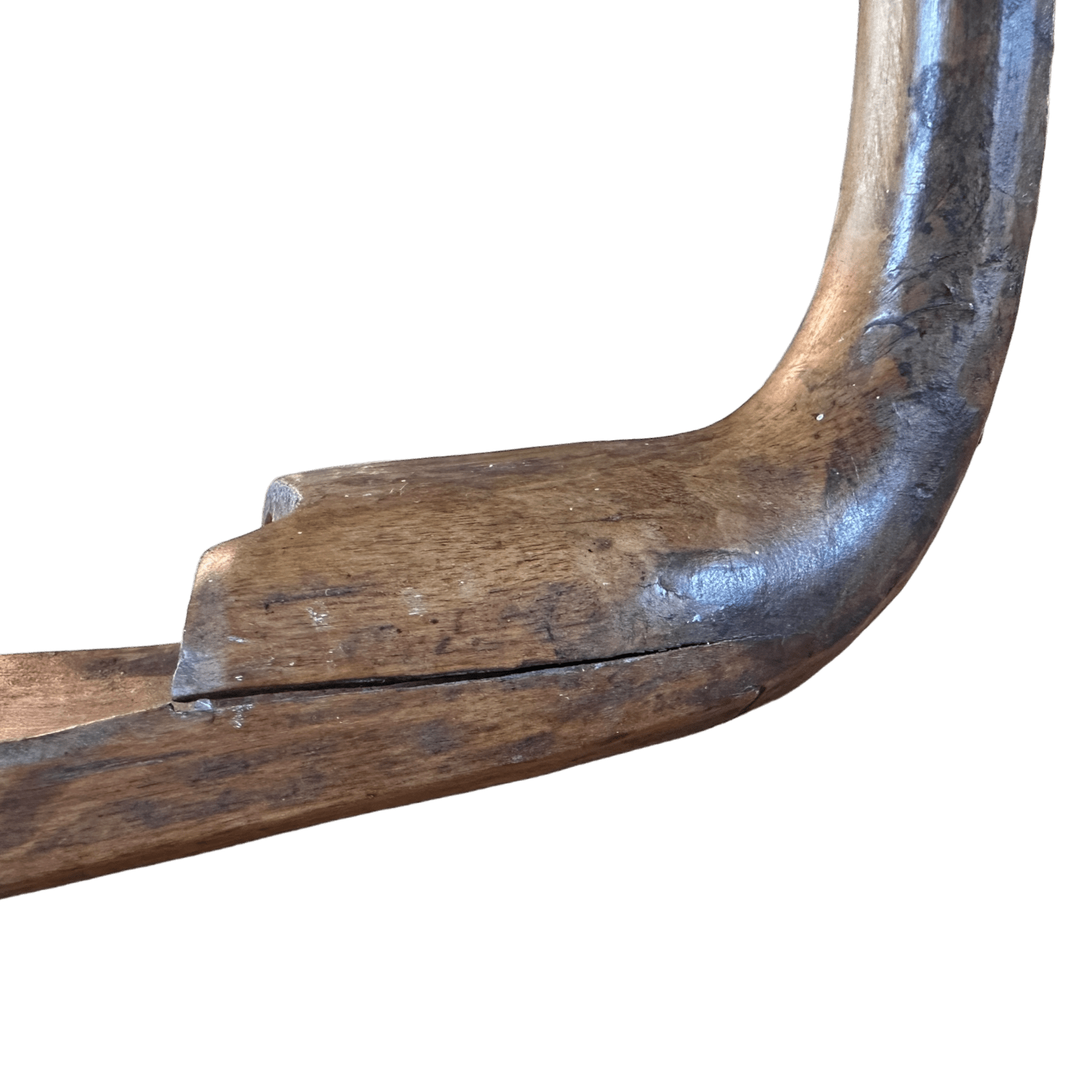 Vintage Indian Hand - Carved Wooden Sickle Finger Guard – Ideal as a Rustic Candle Holder or Coat HookThe Furniture Recycling Shop